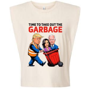 Garbage For Trump 2024 Time To Take Out The Garbage Garment-Dyed Women's Muscle Tee