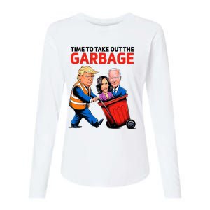 Garbage For Trump 2024 Time To Take Out The Garbage Womens Cotton Relaxed Long Sleeve T-Shirt