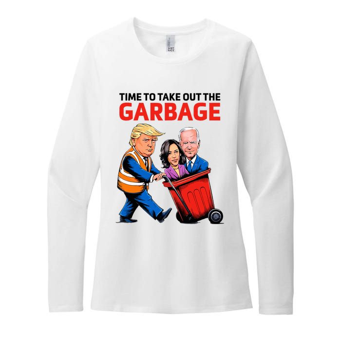 Garbage For Trump 2024 Time To Take Out The Garbage Womens CVC Long Sleeve Shirt