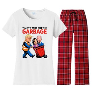 Garbage For Trump 2024 Time To Take Out The Garbage Women's Flannel Pajama Set