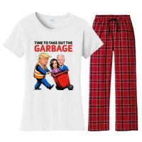 Garbage For Trump 2024 Time To Take Out The Garbage Women's Flannel Pajama Set