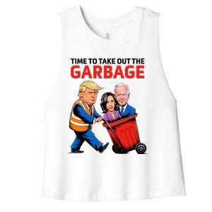 Garbage For Trump 2024 Time To Take Out The Garbage Women's Racerback Cropped Tank