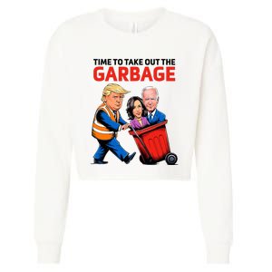 Garbage For Trump 2024 Time To Take Out The Garbage Cropped Pullover Crew