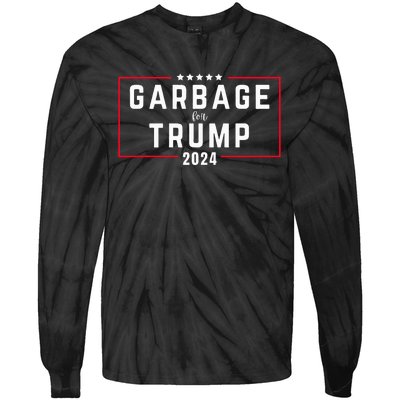 Garbage For Trump 2024 Tie-Dye Long Sleeve Shirt