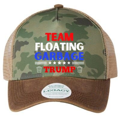 Garbage For Trump Team Floating Garbage Funny Trump Legacy Tie Dye Trucker Hat