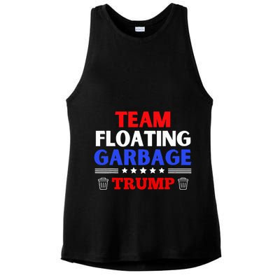 Garbage For Trump Team Floating Garbage Funny Trump Ladies PosiCharge Tri-Blend Wicking Tank