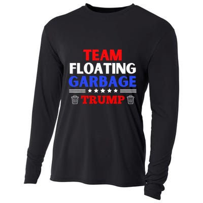 Garbage For Trump Team Floating Garbage Funny Trump Cooling Performance Long Sleeve Crew