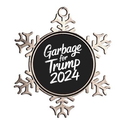 Garbage For Trump 2024 We Are Not Garbage Vote Trump Metallic Star Ornament