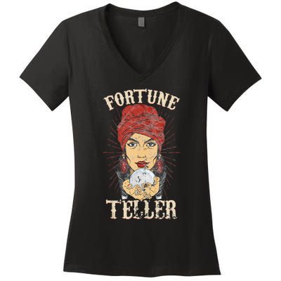 Gypsy Fortune Teller Psychic Fortune Teller Costume Women's V-Neck T-Shirt