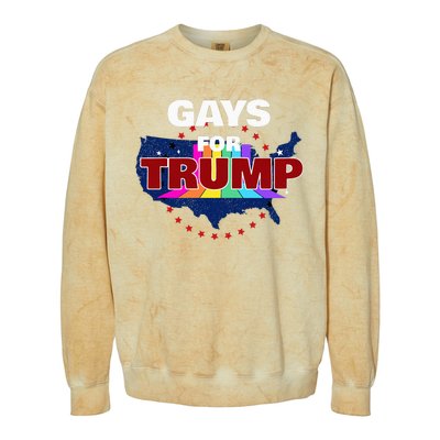 Gays For Trump 2024 Pro Reelect Donald Trump Colorblast Crewneck Sweatshirt