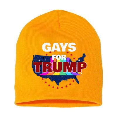 Gays For Trump 2024 Pro Reelect Donald Trump Short Acrylic Beanie