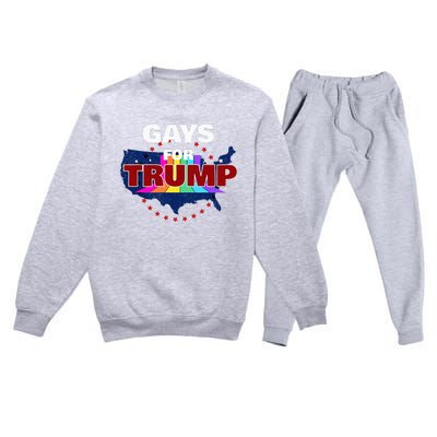 Gays For Trump 2024 Pro Reelect Donald Trump Premium Crewneck Sweatsuit Set