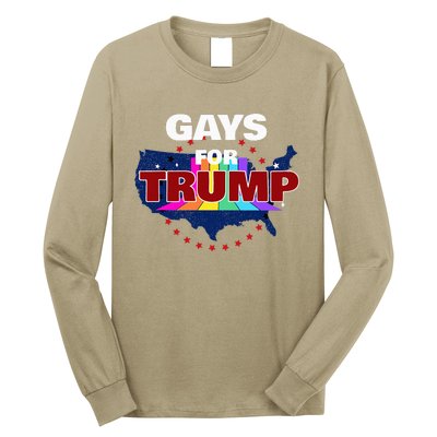 Gays For Trump 2024 Pro Reelect Donald Trump Long Sleeve Shirt