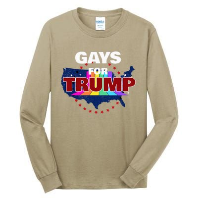 Gays For Trump 2024 Pro Reelect Donald Trump Tall Long Sleeve T-Shirt