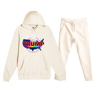 Gays For Trump 2024 Pro Reelect Donald Trump Premium Hooded Sweatsuit Set