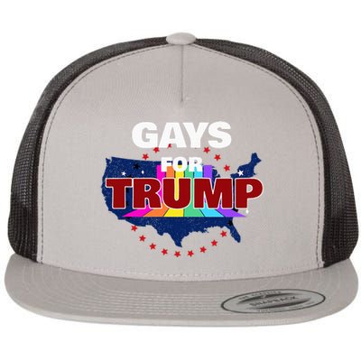 Gays For Trump 2024 Pro Reelect Donald Trump Flat Bill Trucker Hat