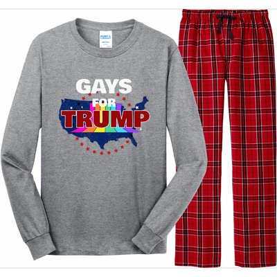 Gays For Trump 2024 Pro Reelect Donald Trump Long Sleeve Pajama Set