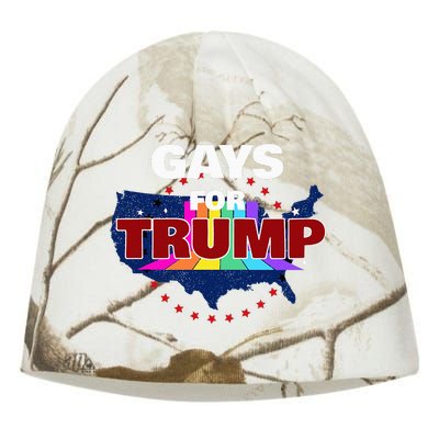 Gays For Trump 2024 Pro Reelect Donald Trump Kati - Camo Knit Beanie