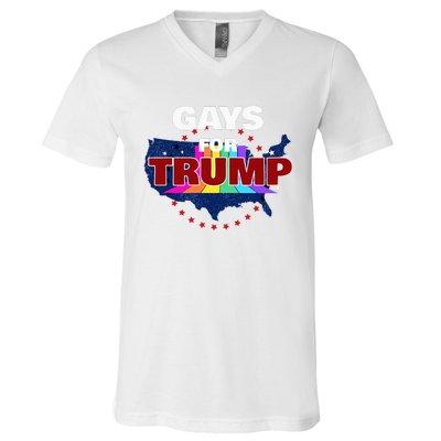 Gays For Trump 2024 Pro Reelect Donald Trump V-Neck T-Shirt