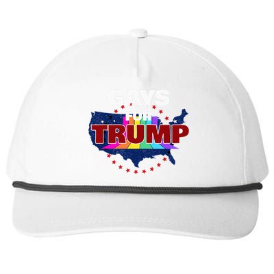 Gays For Trump 2024 Pro Reelect Donald Trump Snapback Five-Panel Rope Hat