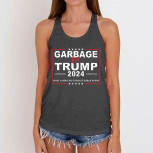 Garbage For Trump Make American Garbage Great Again 2024 Women's Knotted Racerback Tank