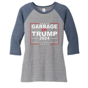 Garbage For Trump Make American Garbage Great Again 2024 Women's Tri-Blend 3/4-Sleeve Raglan Shirt