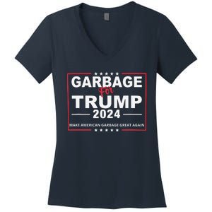 Garbage For Trump Make American Garbage Great Again 2024 Women's V-Neck T-Shirt