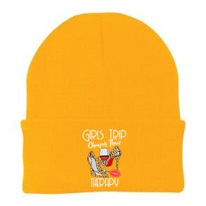 Girls Funny Trip Cheaper Than A Therapy Wine Party Great Gift Knit Cap Winter Beanie