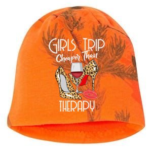 Girls Funny Trip Cheaper Than A Therapy Wine Party Great Gift Kati - Camo Knit Beanie