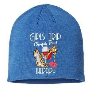 Girls Funny Trip Cheaper Than A Therapy Wine Party Great Gift Sustainable Beanie