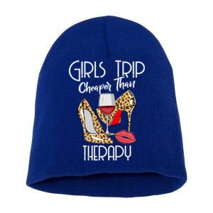 Girls Funny Trip Cheaper Than A Therapy Wine Party Great Gift Short Acrylic Beanie