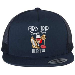 Girls Funny Trip Cheaper Than A Therapy Wine Party Great Gift Flat Bill Trucker Hat