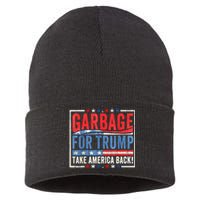 Garbage For Trump Proud To Be Garbage Presidential Election Gift Sustainable Knit Beanie