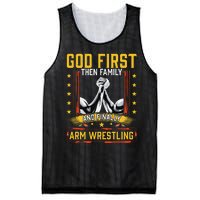 God First Then Family And Finally Arm Wrestling  Arm Muscle  Mesh Reversible Basketball Jersey Tank