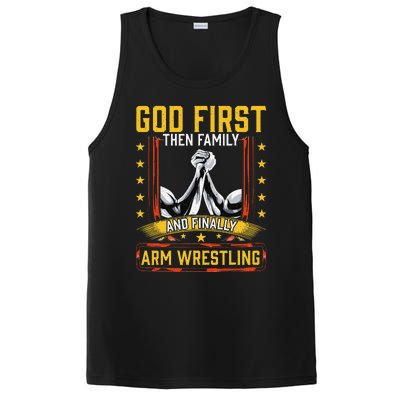 God First Then Family And Finally Arm Wrestling  Arm Muscle  PosiCharge Competitor Tank