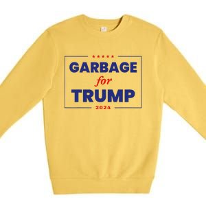 Garbage For Trump 2024 Funny Trump Supporter Gift Premium Crewneck Sweatshirt