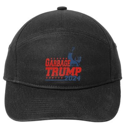 Garbage For Trump 2024 Gift 7-Panel Snapback Hat
