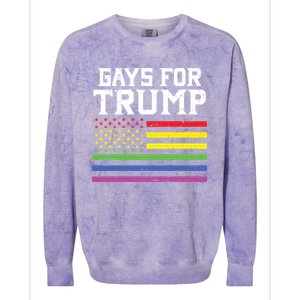 Gays For Trump Usa Flag Pro Reelect Donald 2020 Lgpt Gift Colorblast Crewneck Sweatshirt