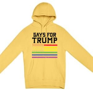 Gays For Trump Usa Flag Pro Reelect Donald 2020 Lgpt Gift Premium Pullover Hoodie