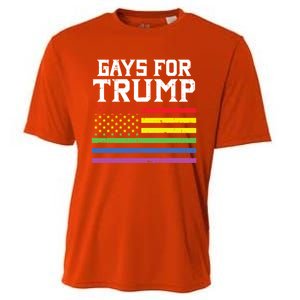 Gays For Trump Usa Flag Pro Reelect Donald 2020 Lgpt Gift Cooling Performance Crew T-Shirt