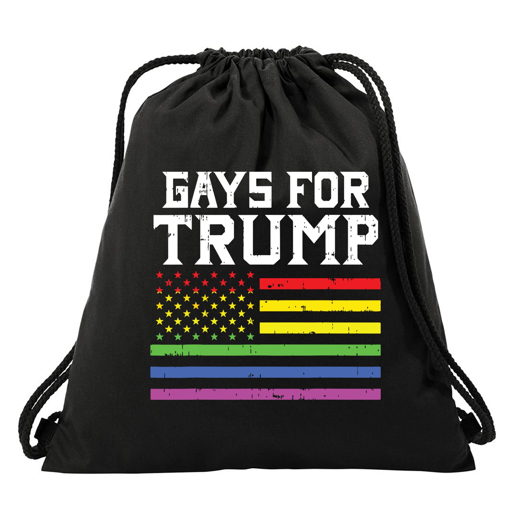 Gays For Trump Usa Flag Pro Reelect Donald 2020 Lgpt Gift Drawstring Bag