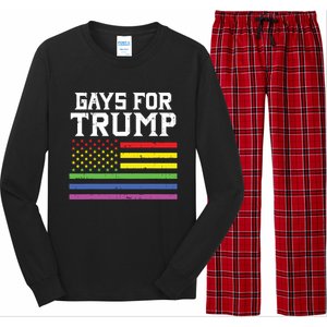 Gays For Trump Usa Flag Pro Reelect Donald 2020 Lgpt Gift Long Sleeve Pajama Set