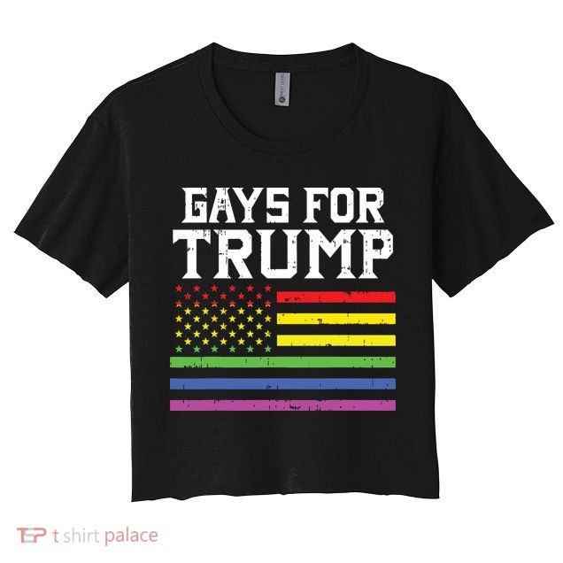 Gays For Trump Usa Flag Pro Reelect Donald 2020 Lgpt Gift Crop Top
