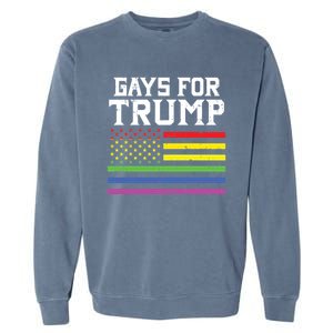 Gays For Trump Usa Flag Pro Reelect Donald 2020 Lgpt Gift Garment-Dyed Sweatshirt