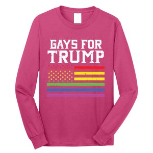 Gays For Trump Usa Flag Pro Reelect Donald 2020 Lgpt Gift Long Sleeve Shirt