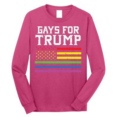 Gays For Trump Usa Flag Pro Reelect Donald 2020 Lgpt Gift Long Sleeve Shirt