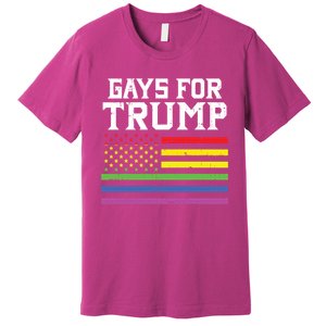 Gays For Trump Usa Flag Pro Reelect Donald 2020 Lgpt Gift Premium T-Shirt