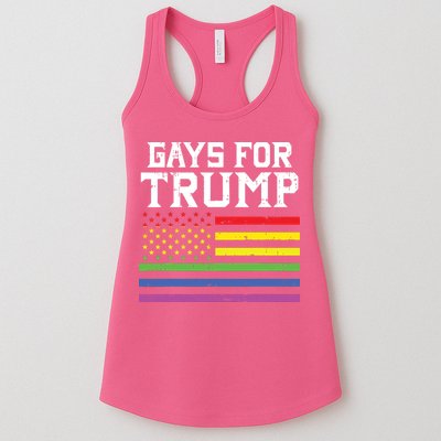 Gays For Trump Usa Flag Pro Reelect Donald 2020 Lgpt Gift Womens Tank Top