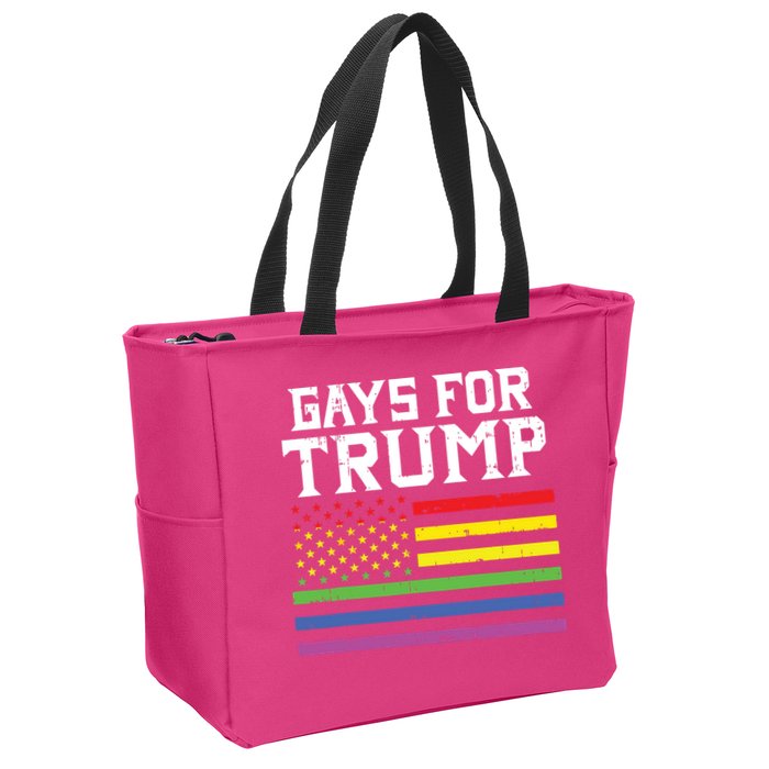 Gays For Trump Usa Flag Pro Reelect Donald 2020 Lgpt Gift Zip Tote Bag