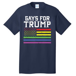 Gays For Trump Usa Flag Pro Reelect Donald 2020 Lgpt Gift Tall T-Shirt